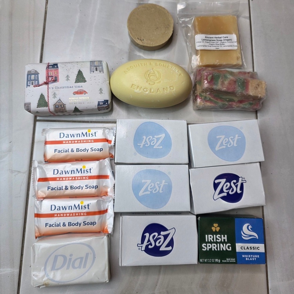 Assorted Bar Soap Lot 14pc Zest Irish Spring Dial Asquith Somerset Dawn Vegan E1 - Picture 4 of 10